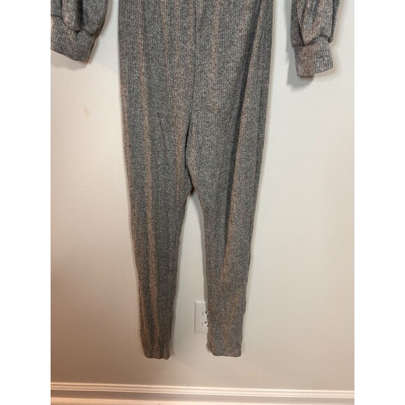 Spring Haze Los Angeles Gray Ribbed Knit Jumpsuit Womens XS S Lounge One Piece - Picture 4 of 8